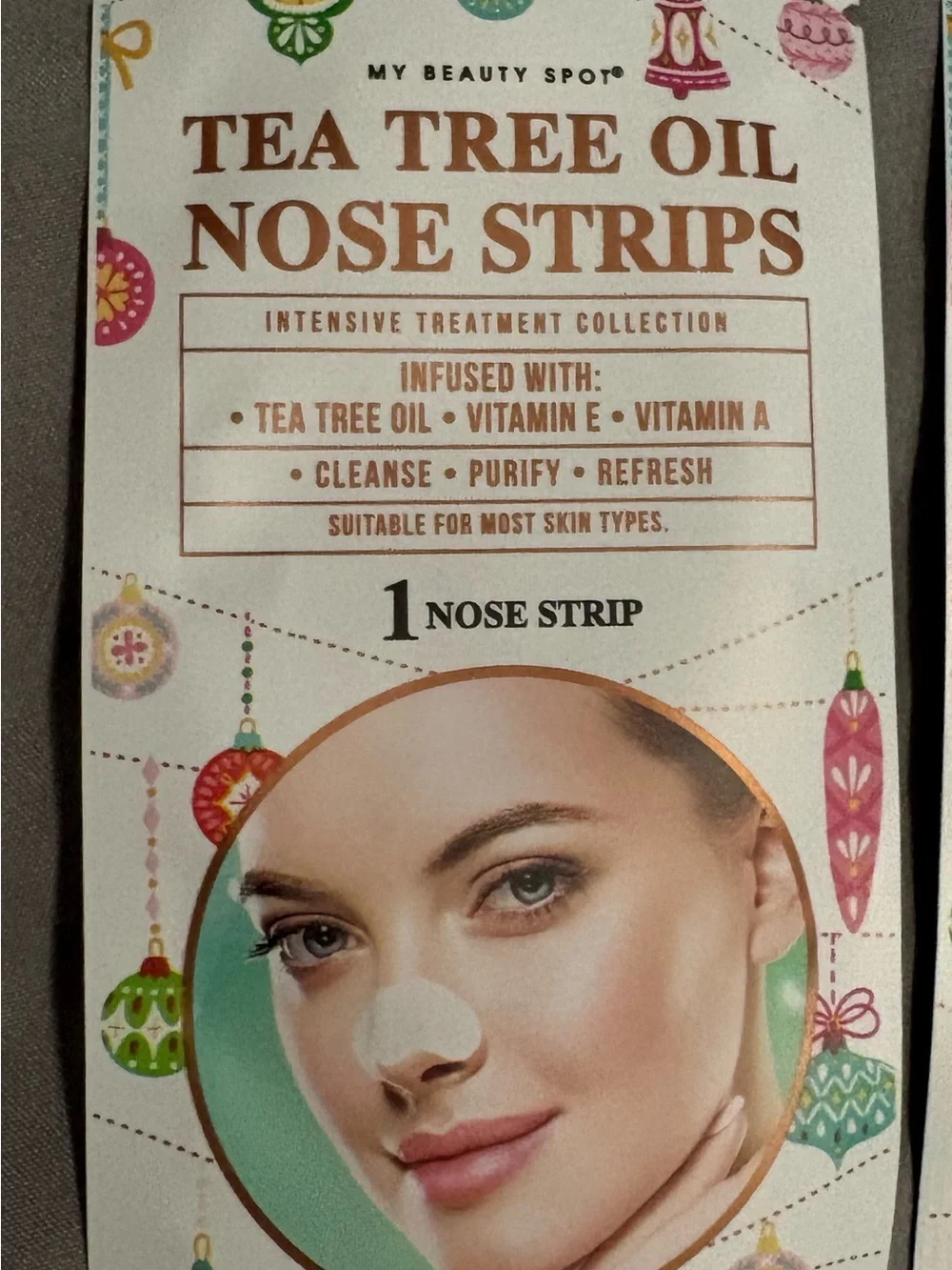 Tea Tree Oil Nose Strips + Gold & Orange Eye Masks, lavender mud mask